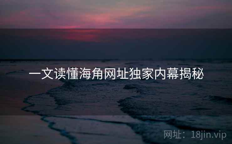 一文读懂海角网址独家内幕揭秘